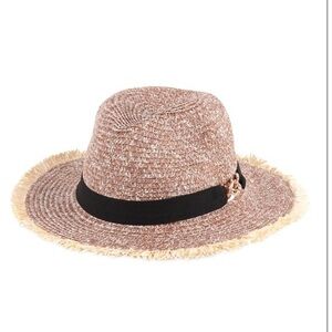 BROWN/WHITE BOUTIQUE SUMMER HAT